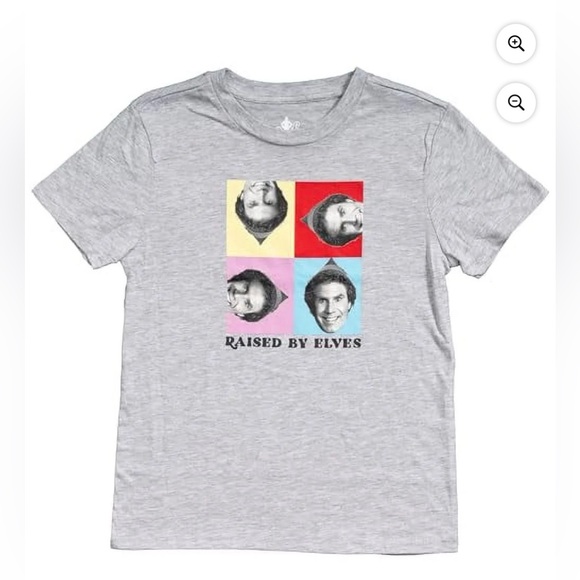 ELF Tops - ELF Gray Short Sleeve Tee with Colorful Graphic